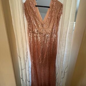 Fashion Nova Rose Gold Sequin Dress